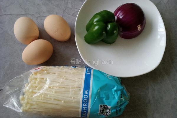 金针菇炒鸡蛋的做法图解1