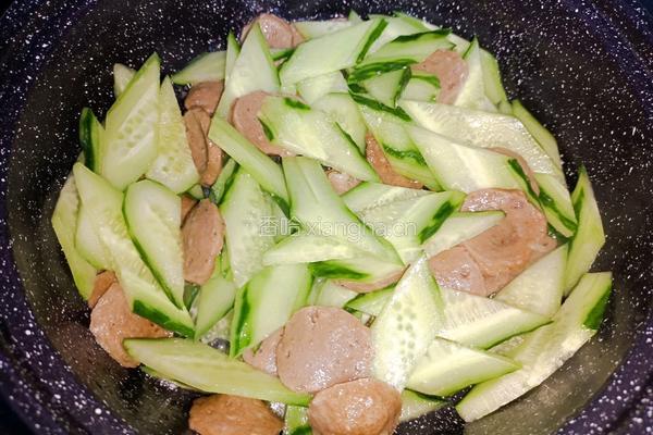 牛肉丸炒青瓜山药的做法图解4