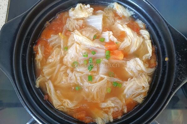 砂锅番茄白菜汤的做法图解9
