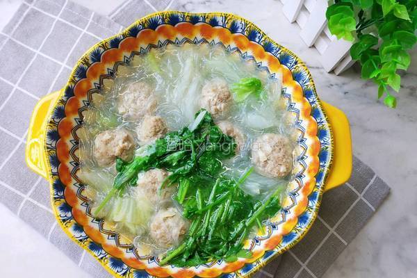 肉丸芽白粉丝汤的做法图解8