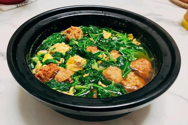 荠菜丸子鸡蛋汤的做法图解8
