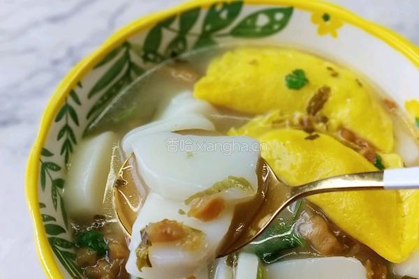 蛋饺外婆菜年糕汤的做法图解12