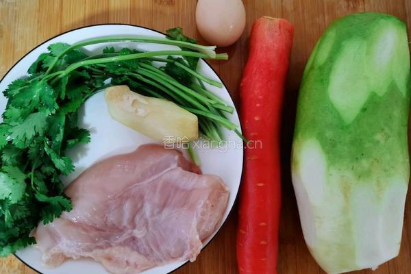 鸡肉萝卜丸子（不焯水）的做法图解1