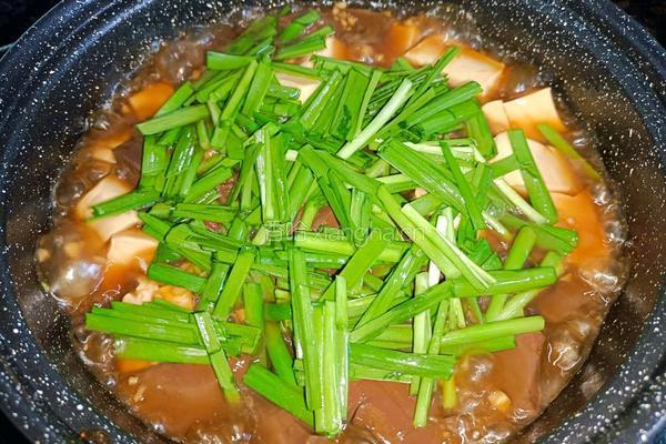 豆腐猪血烧韭菜的做法图解9