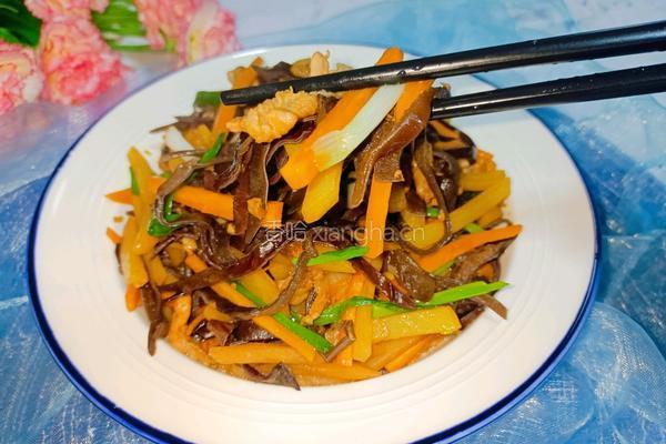 腩肉炒三丝的做法图解14