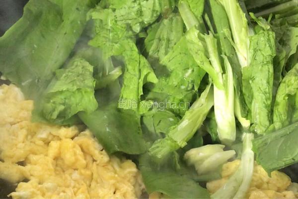 青菜蛋炒年糕的做法图解5