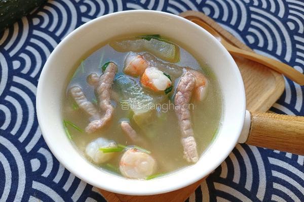 虾仁瘦肉冬瓜汤的做法图解1