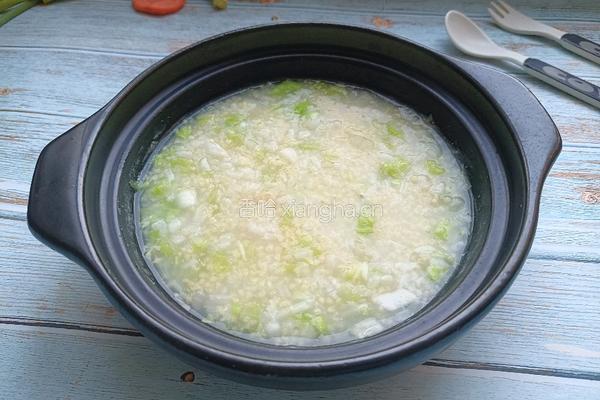 二米白菜砂锅粥的做法图解9