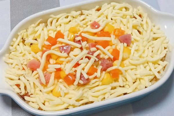 香肠时蔬焗饭的做法图解10