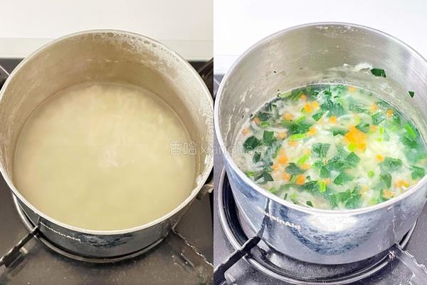 菠菜鸡蛋粥的做法图解5