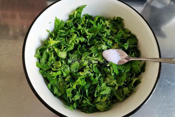 芹菜叶小饼的做法图解4