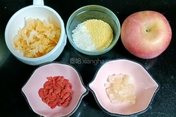苹果银耳双米糊的做法图解1