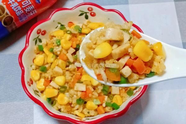 火腿肠肉松拌饭的做法图解11