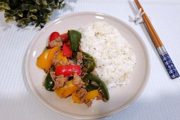 圆椒肉片盖浇饭的做法图解11