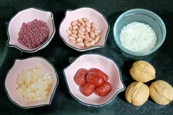 红豆花生米糊的做法图解1
