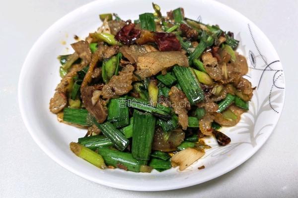 蒜苗炒腊肉的做法图解6