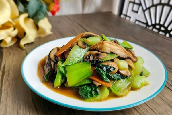 菌菇炒青菜的做法图解12