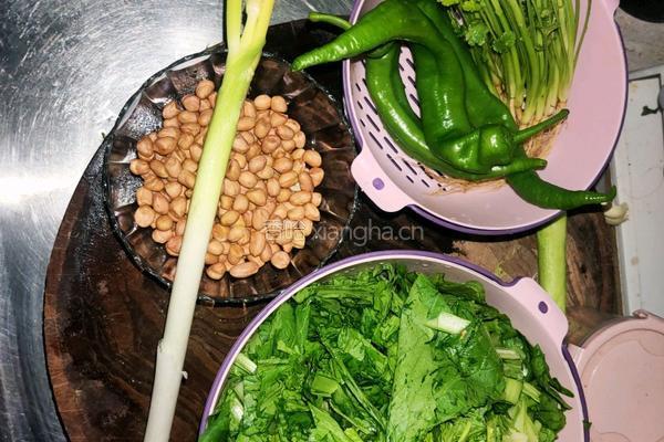 花生沫熬小白菜的做法图解1