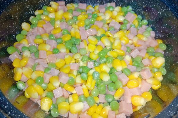 青豆玉米炒火腿的做法图解12