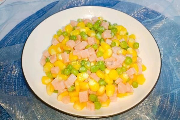 青豆玉米炒火腿的做法图解13
