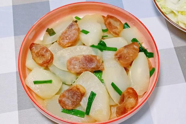 腊肠炒棒菜头的做法图解12