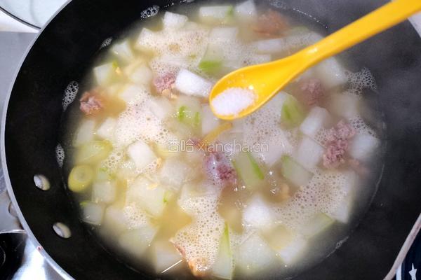 咸蛋冬瓜肉丸汤的做法图解7