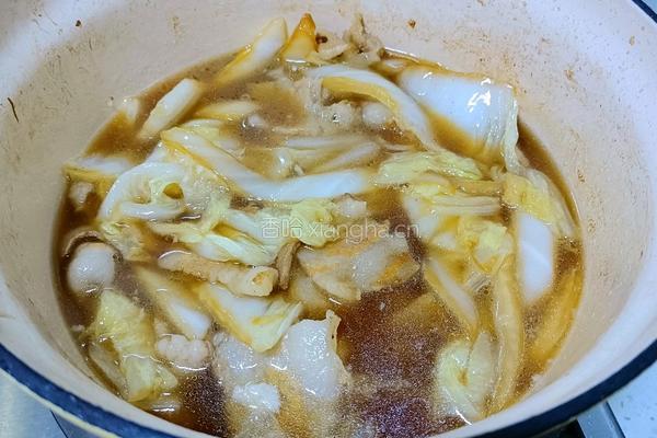 大白菜猪肉豆腐炖粉条的做法图解4