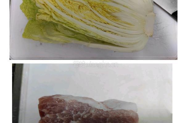 家常版白菜炖五花肉的做法图解1