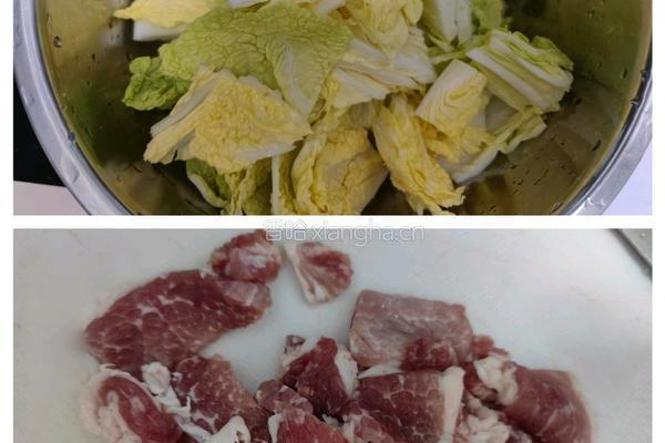 家常版白菜炖五花肉的做法图解2