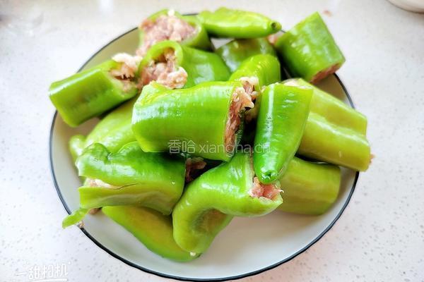 尖椒酿肉的做法图解2