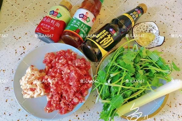 猪肉香菜水饺的做法图解1