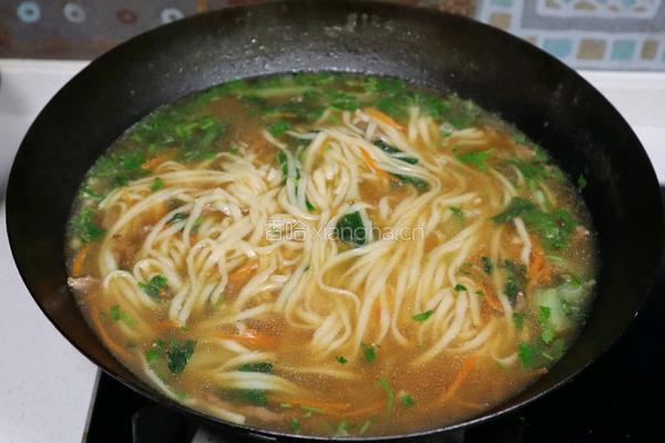 简单家常版肉丝汤面炝锅肉丝面的做法图解7