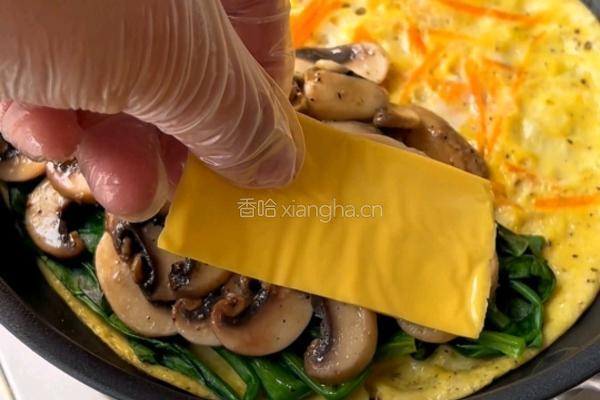 黑松露口蘑菠菜蛋饼的做法图解7