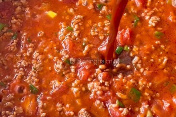 番茄肉酱面的做法图解5