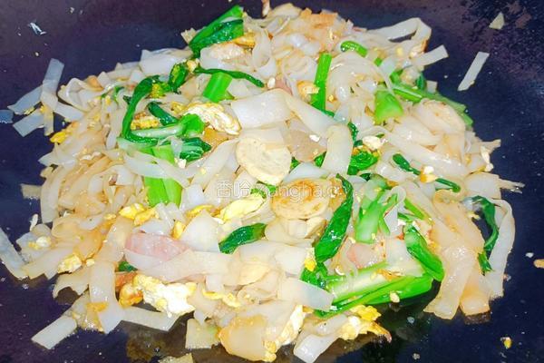鸡蛋肉丸炒手工河粉的做法图解7