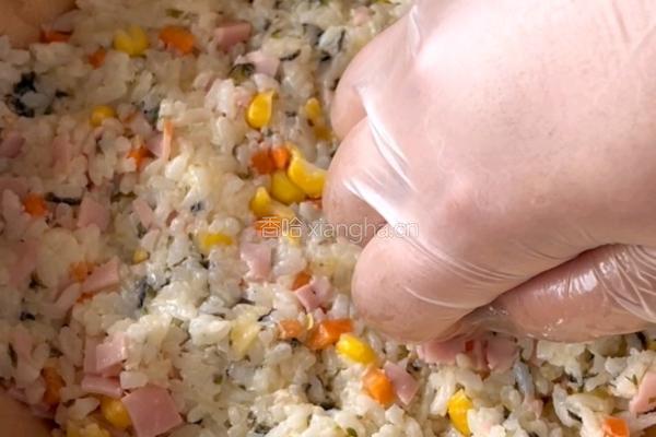 照烧芝士饭团的做法图解3