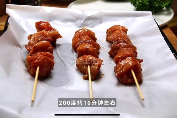 黑松露红椒鸡肉串的做法图解2