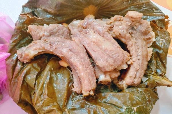 荷叶蒸莲子排骨的做法图解8