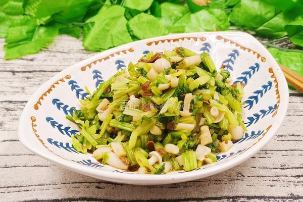 翡翠香芹拌海鲜菇的做法图解11