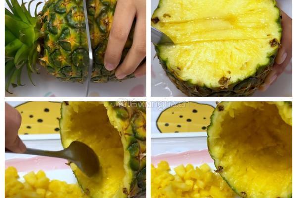 加拿大北极虾菠萝炒饭的做法图解2