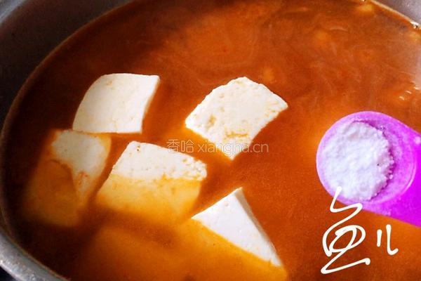 辣白菜豆腐汤的做法图解9
