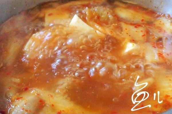 辣白菜豆腐汤的做法图解12