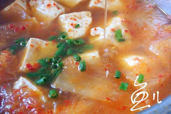 辣白菜豆腐汤的做法图解14