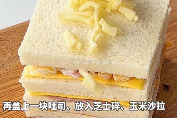 玉米火腿芝士三明治的做法图解6