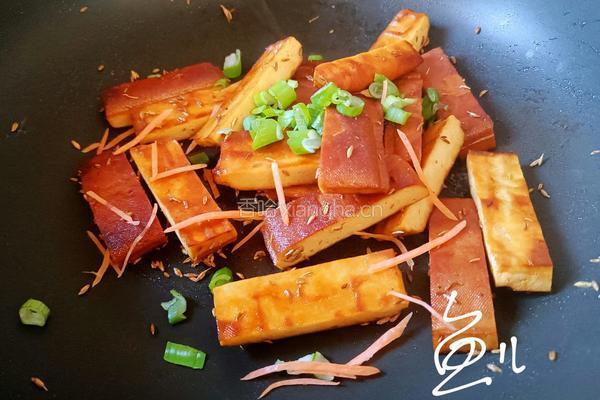 孜然煎豆干的做法图解6