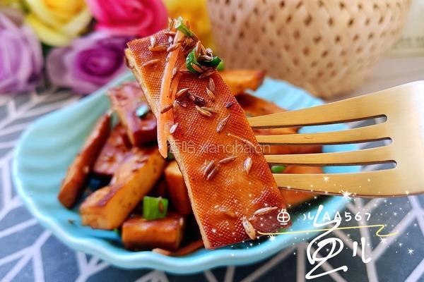 孜然煎豆干的做法图解7
