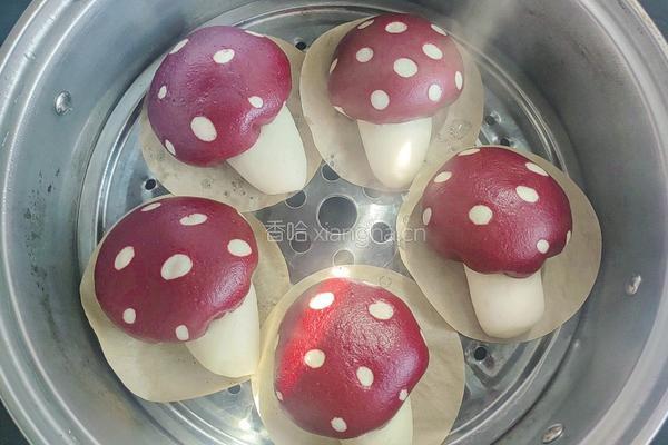 蘑菇豆沙包的做法图解4