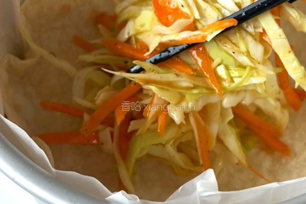包菜虾仁烤蛋饼的做法图解5