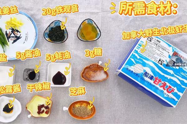 松露茶香加拿大北极虾生虾的做法图解1
