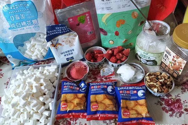 草莓 甜菜根粉 雪花酥的做法图解1